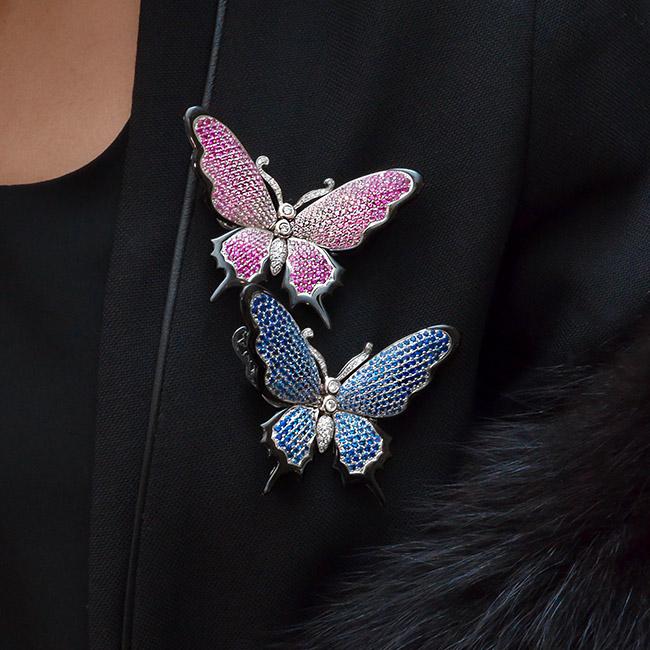 cellini Blue Sapphire Butterfly Brooch