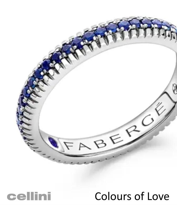 cellini Blue Sapphire Fluted Eternity Ring