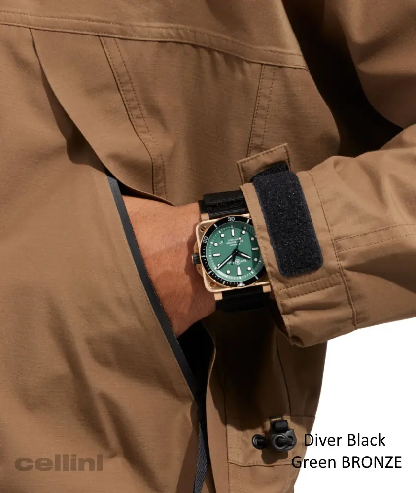 Cellini BR 03-92 Diver Black & Green Bronze