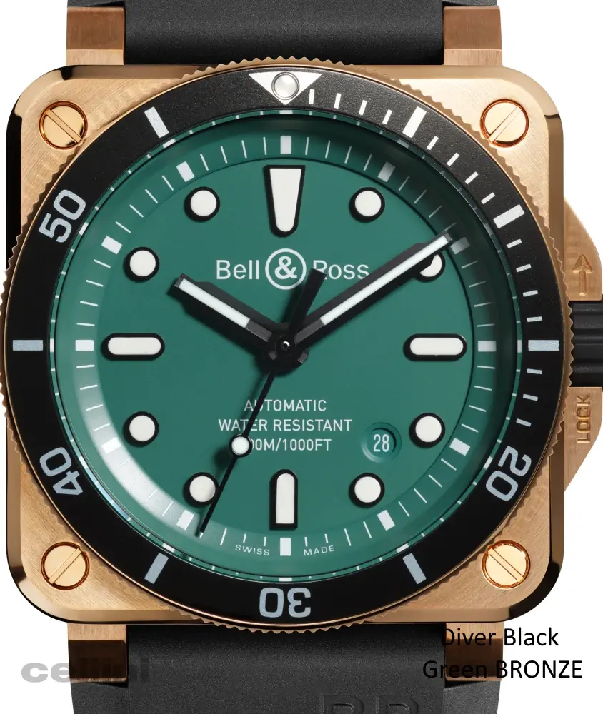 cellini BR 03-92 Diver Black & Green Bronze