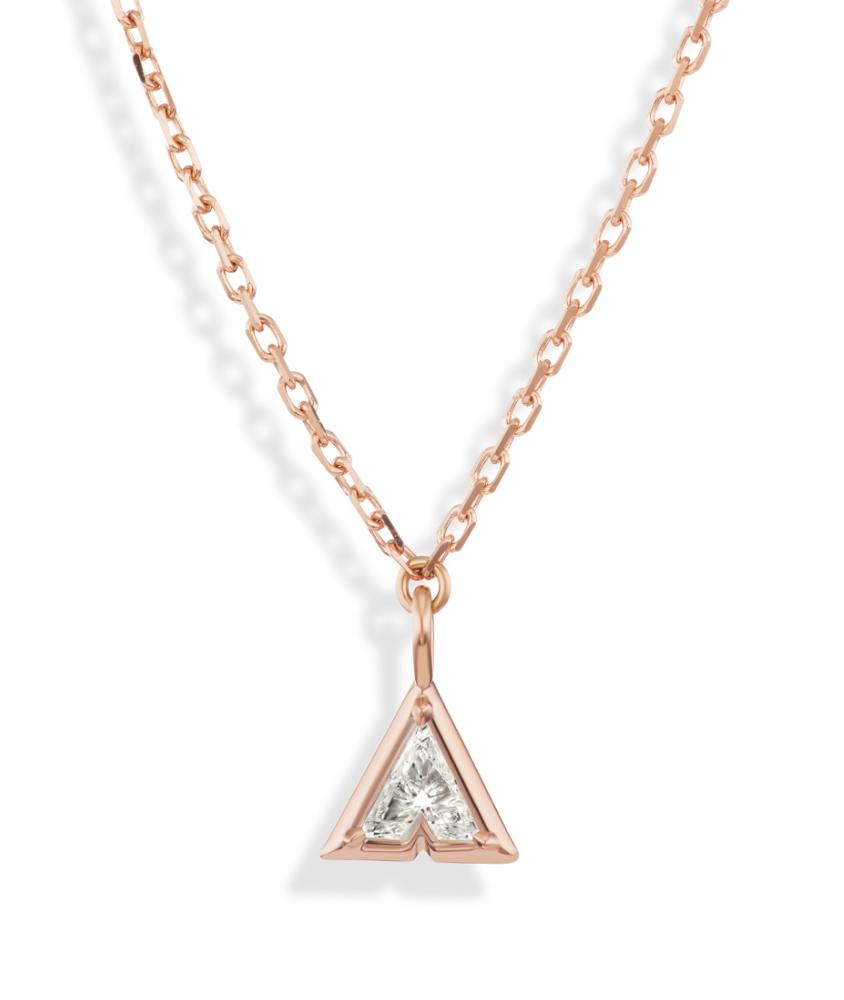 cellini Bubble Bezel Necklace White Diamond Letter