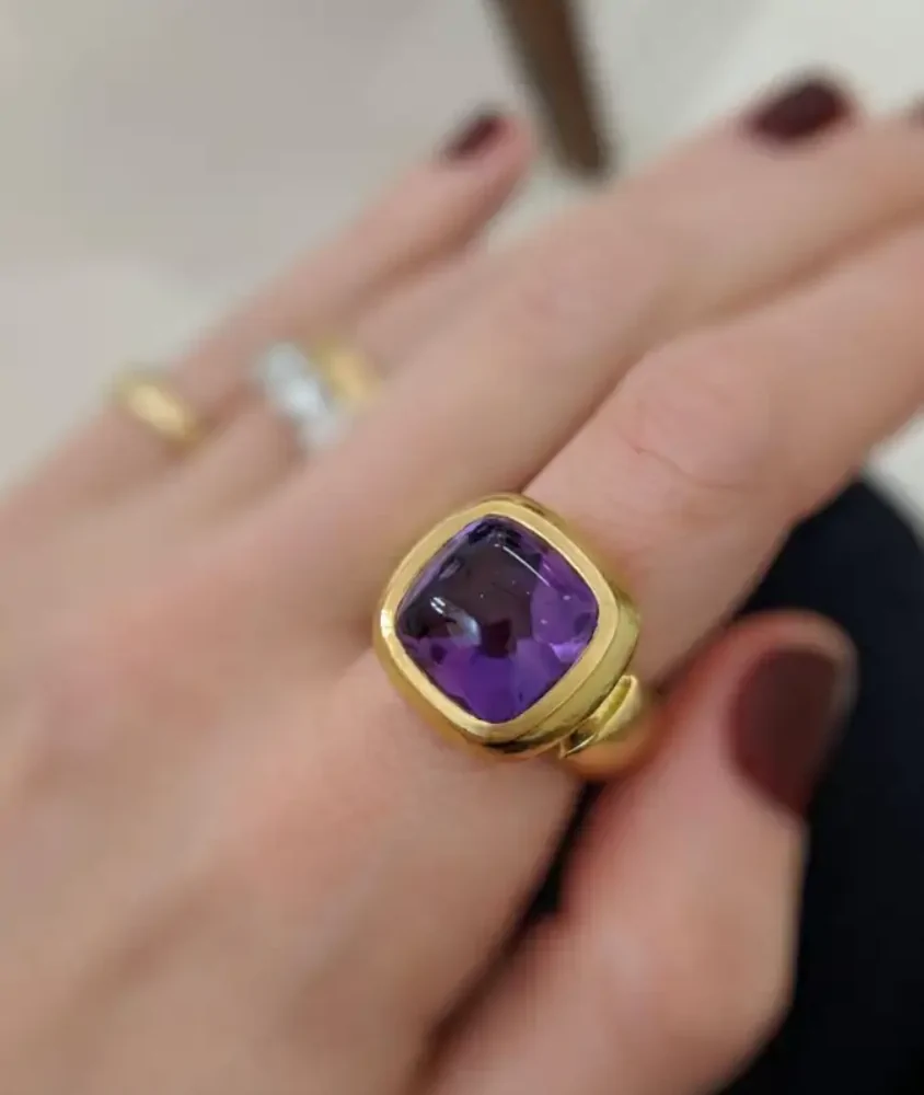 Cellini De Vroomen Yellow Gold Amethyst Ring