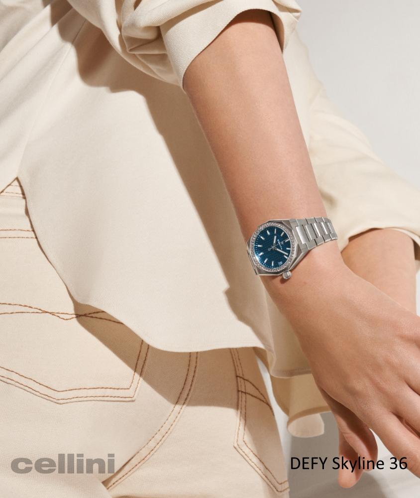 Cellini Defy Skyline 36 Blue Diamond Bezel