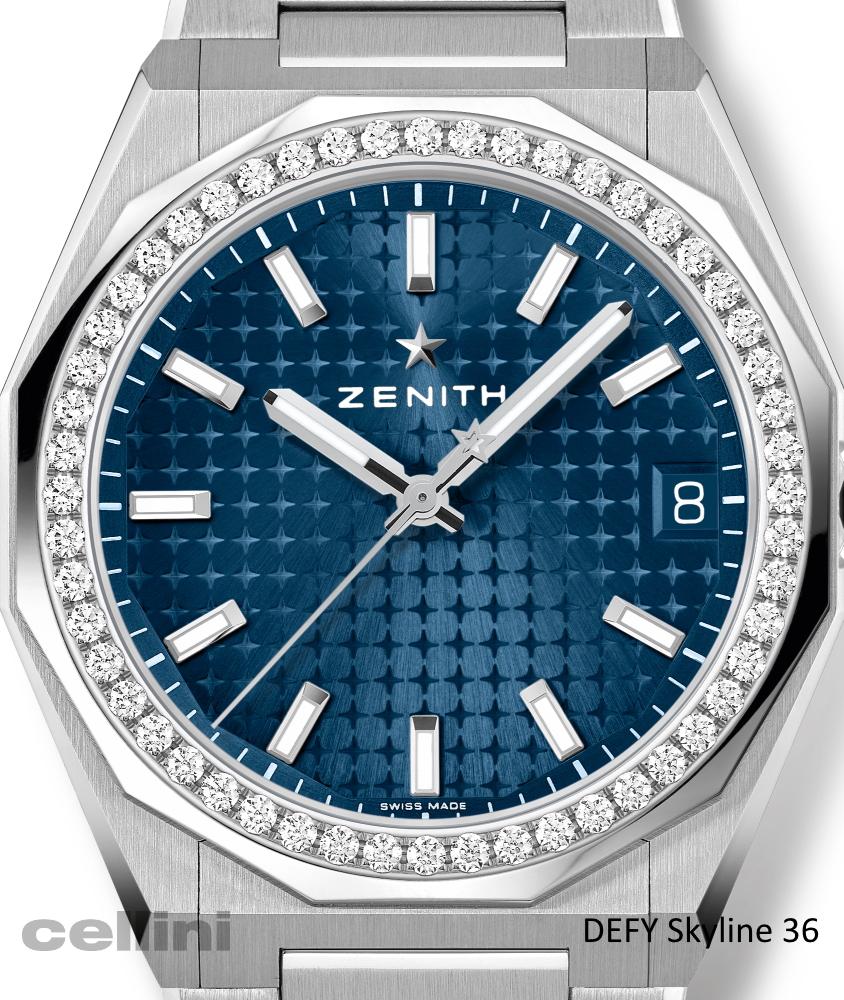 cellini Defy Skyline 36 Blue Diamond Bezel