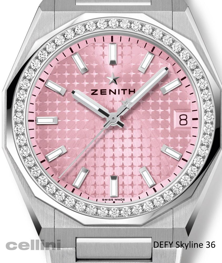 cellini Defy Skyline 36 Pink Diamond Bezel