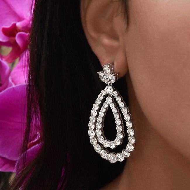 cellini Diamond Double Teardrop Earrings