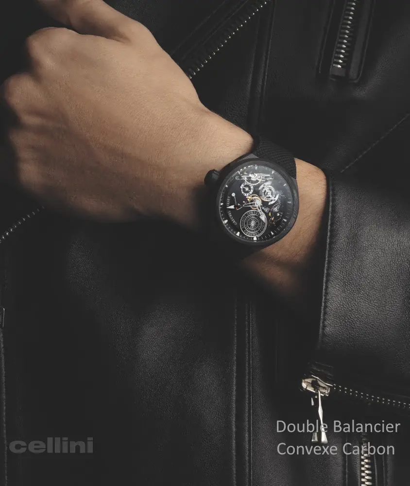 Cellini Double Balancier Convexe Carbon Green