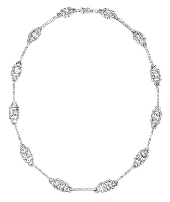 cellini Emerald-Cut Diamond Necklace