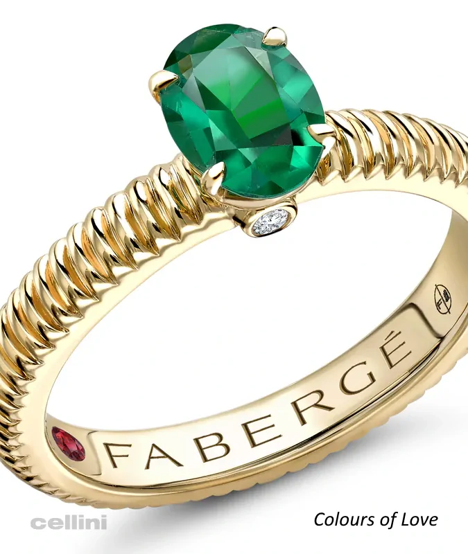 cellini Emerald Fluted Ring
