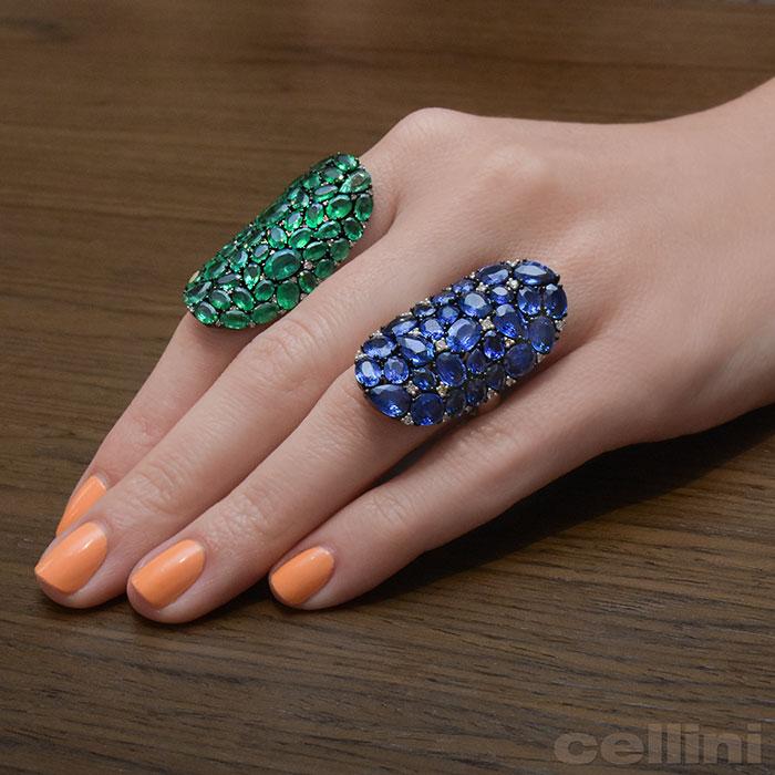 cellini Emerald Oval Mosaic Ring