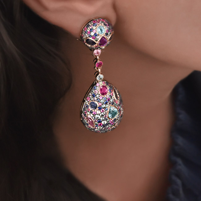cellini Multi-Color Pavé Teardrop Earrings