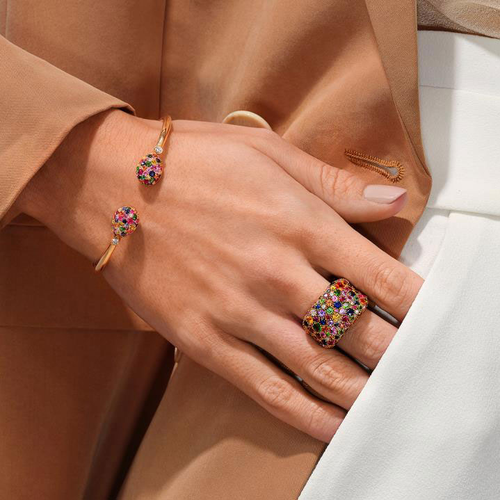 Cellini Multi-Colored Open-Set Bangle