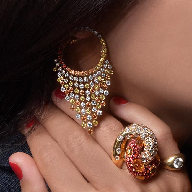 Cellini Orange Sapphire Ring