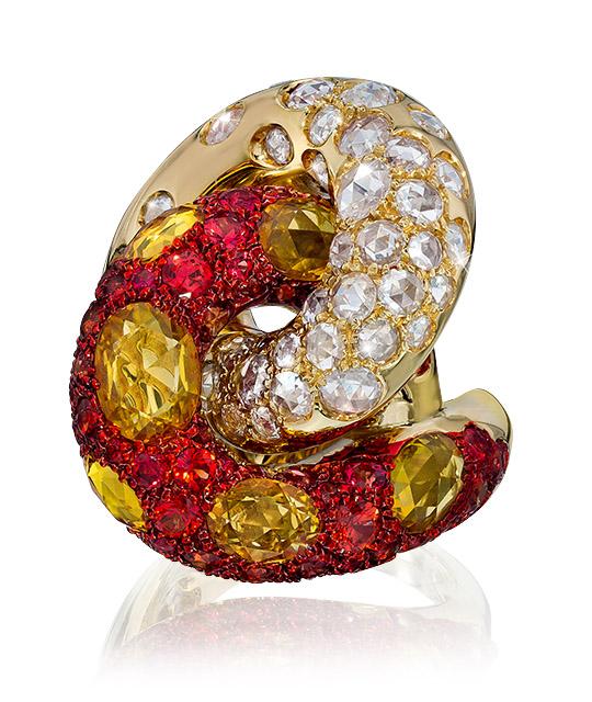 cellini Orange Sapphire Ring