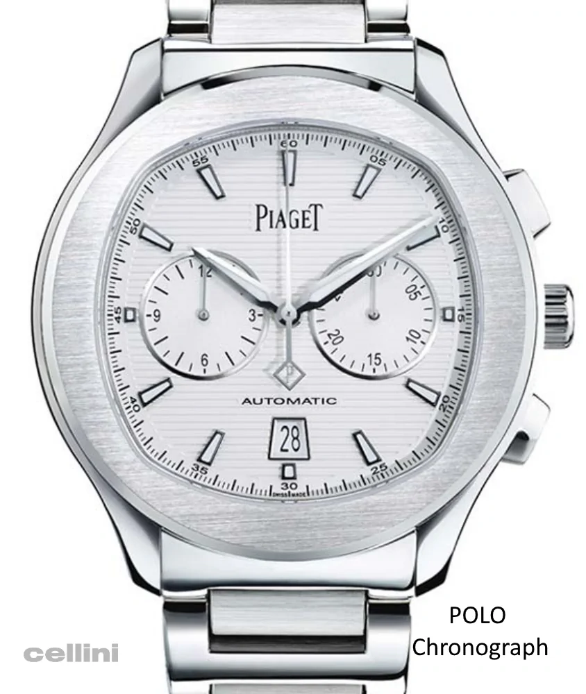 cellini Piaget Polo Chronograph Silver Dial
