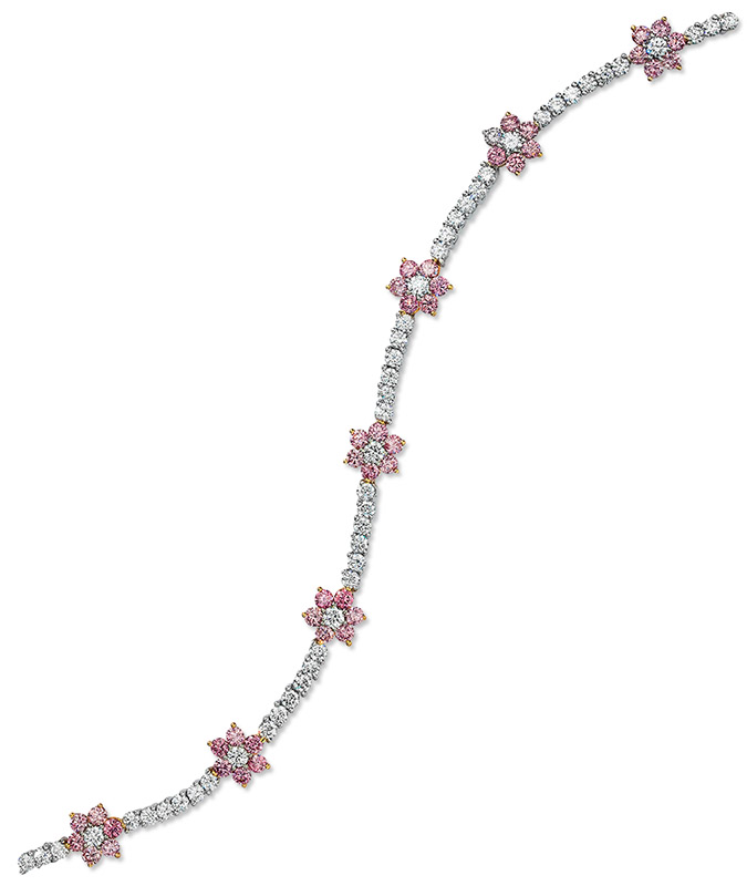 cellini Pink Diamond Flower Bracelet