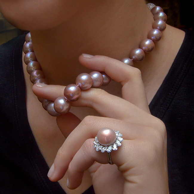 cellini Pink Pearl Necklace