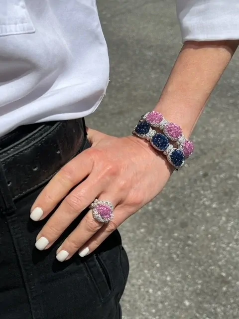 cellini Pink Sapphire Briolette Bangle