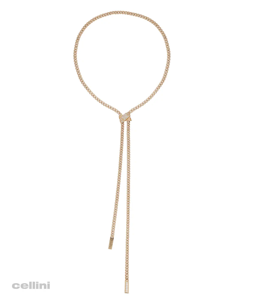 cellini Rose Gold And Diamond Bolo Necklace