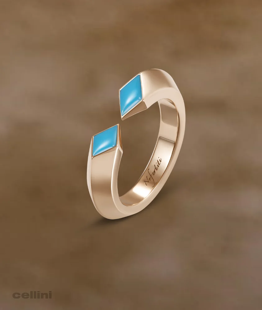 Cellini Rose Gold Double Turquoise Awaken Ring