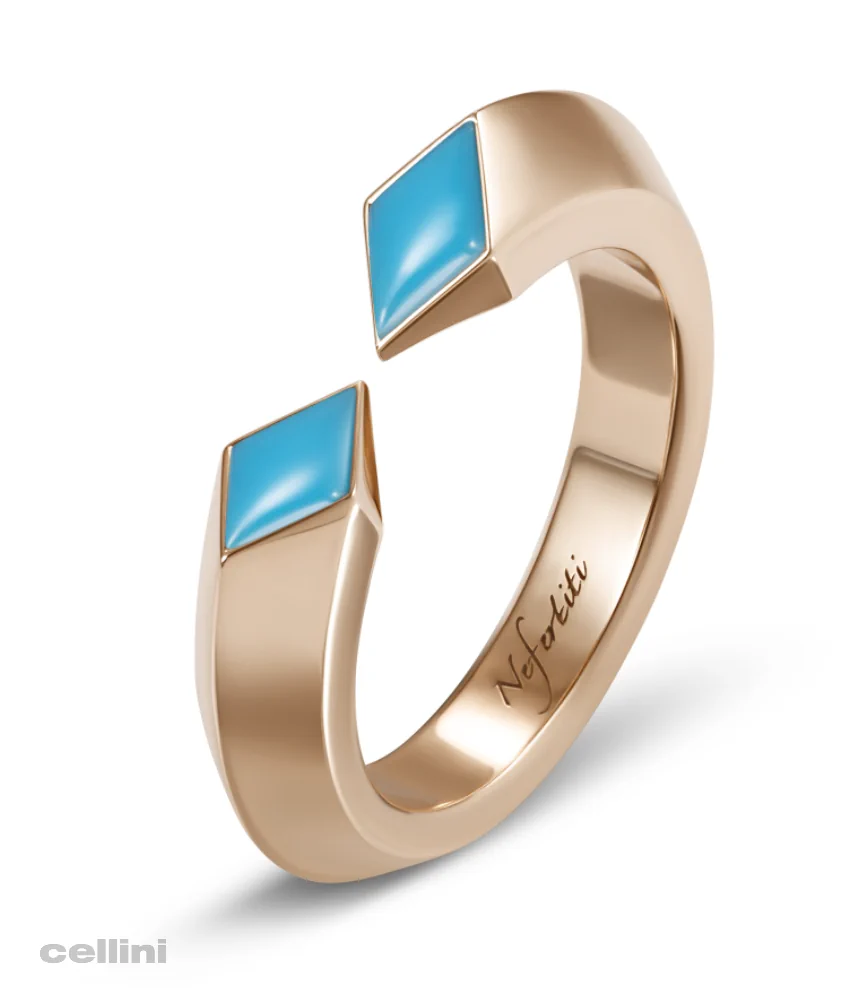 cellini Rose Gold Double Turquoise Awaken Ring