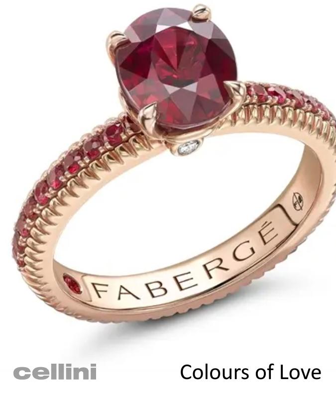 cellini Ruby Fluted Ring with Ruby Shoulders
