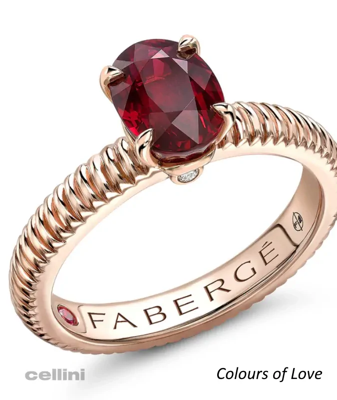 cellini Ruby Fluted Ring