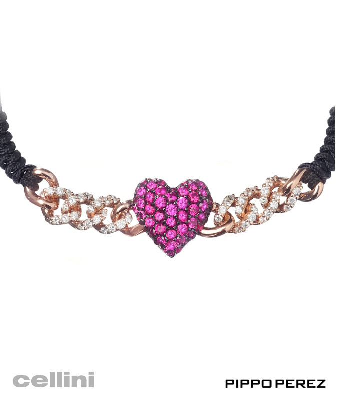 cellini Ruby Heart Link Bracelet