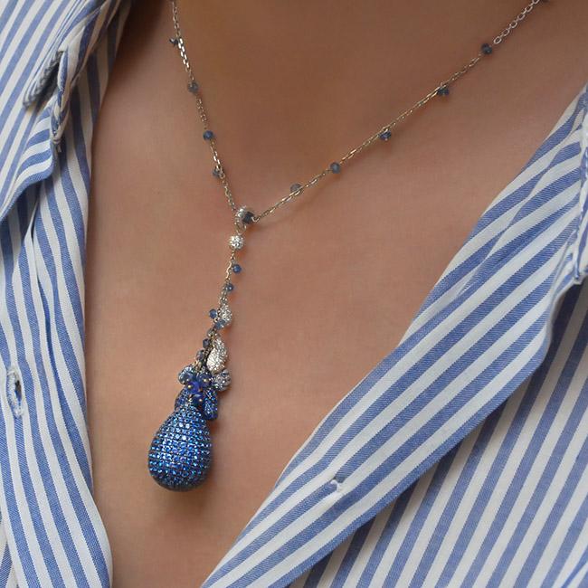 cellini Sapphire Drop Pendant Necklace