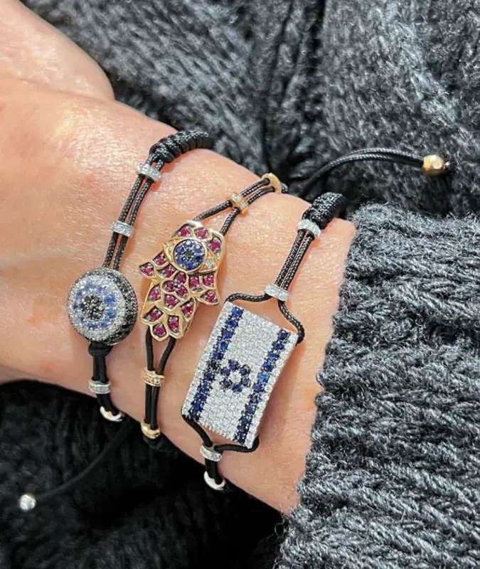 cellini Small Black Diamond Evil Eye Bracelet