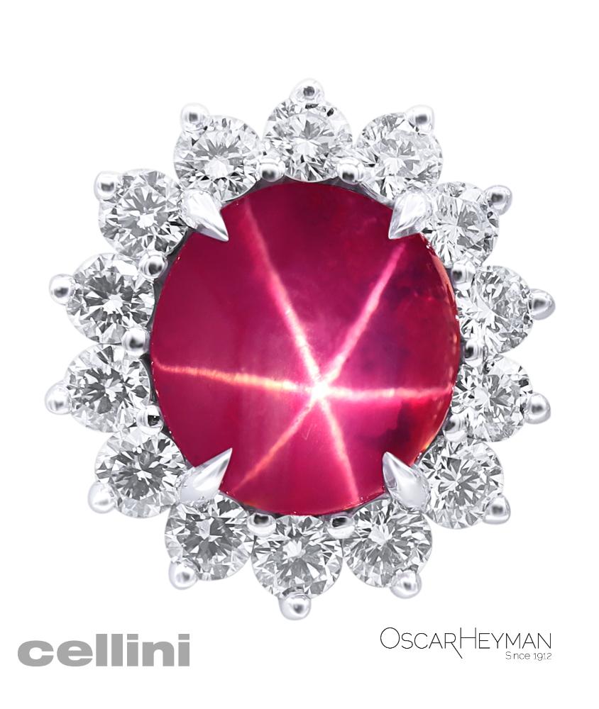 cellini Star Ruby & Diamond Earrings