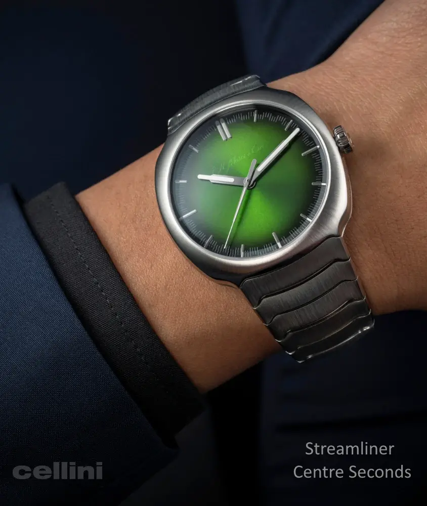 Cellini Streamliner Centre Seconds Matrix Green