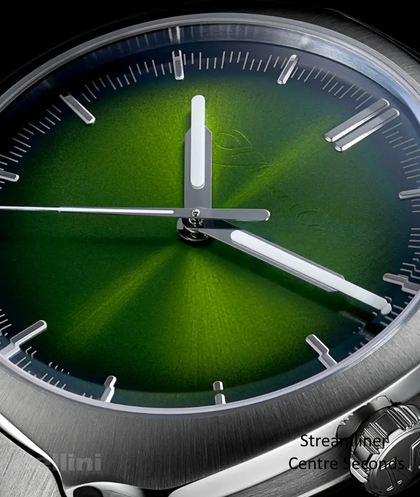 cellini Streamliner Centre Seconds Matrix Green
