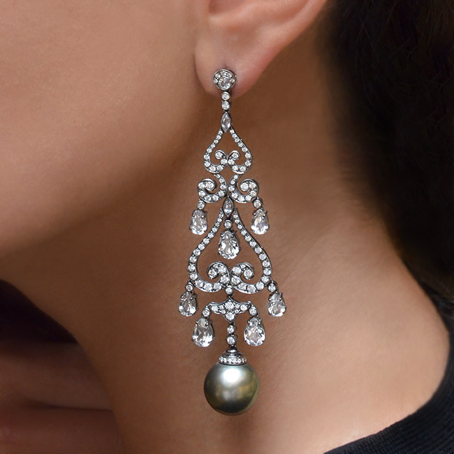 cellini Tahitian Pearl Chandelier Earrings