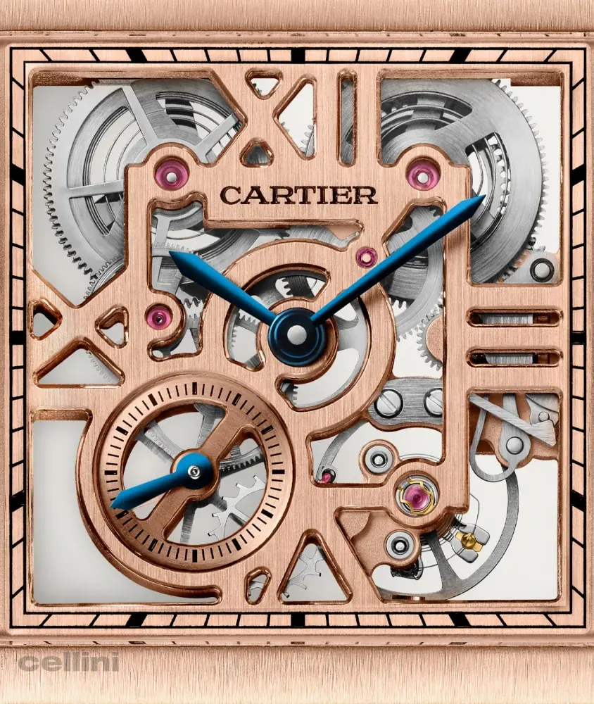 cellini Tank Française Skelton Watch Large