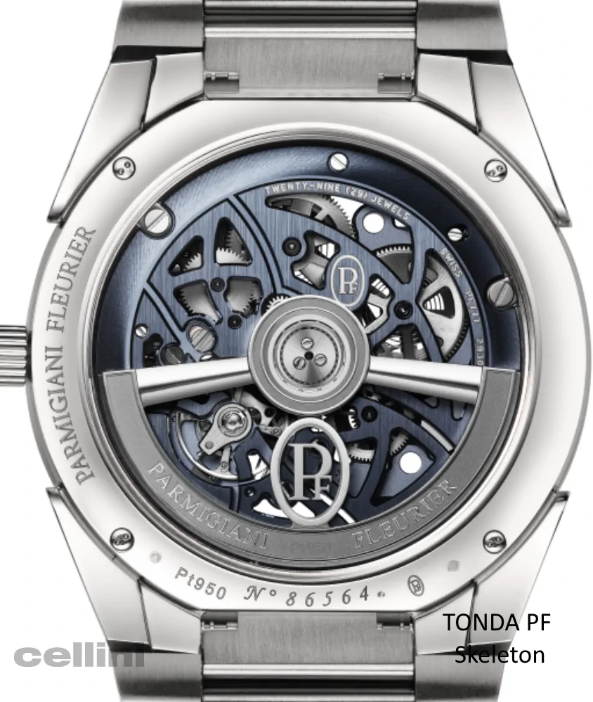 Cellini Tonda PF Skeleton Platinum Blue