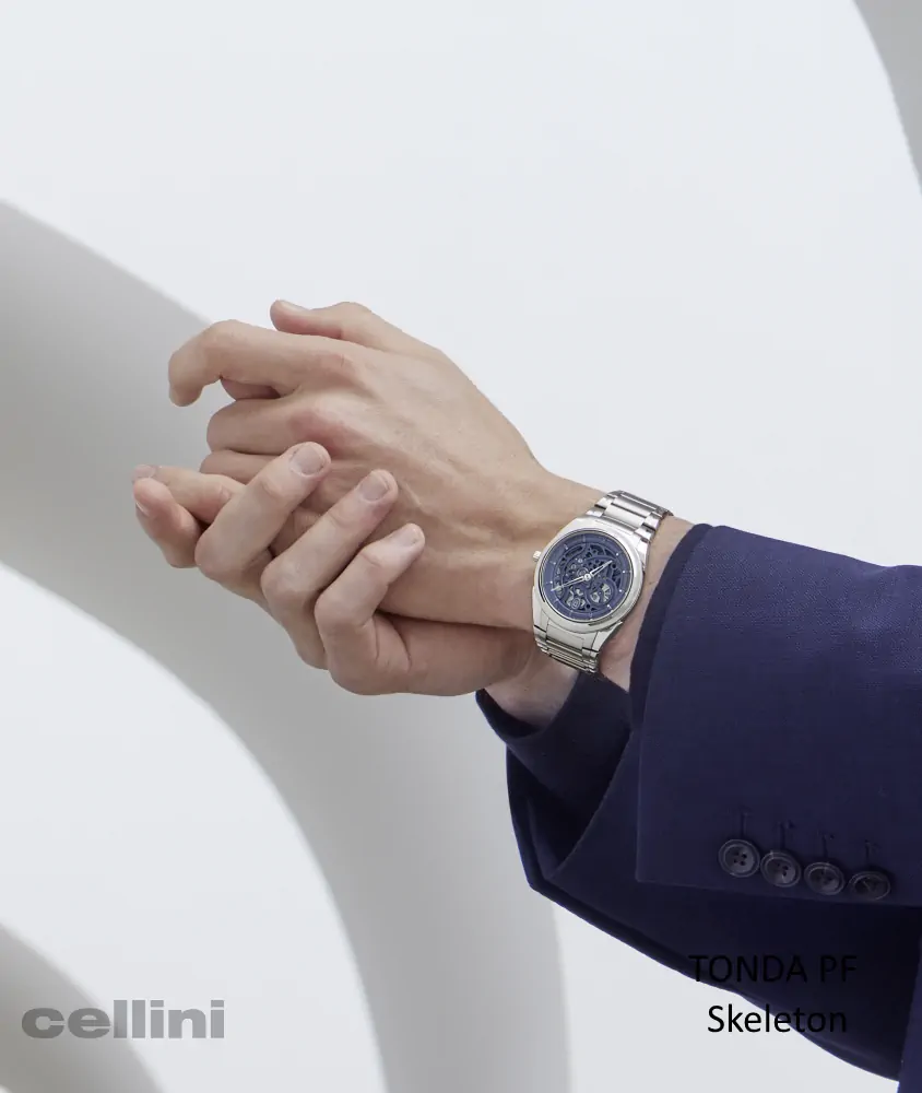 Cellini Tonda PF Skeleton Platinum Blue