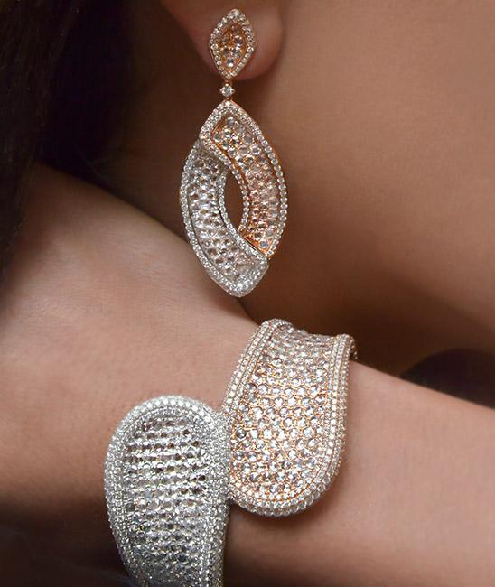 cellini Two-Tone Rose-Cut Diamond Cuff