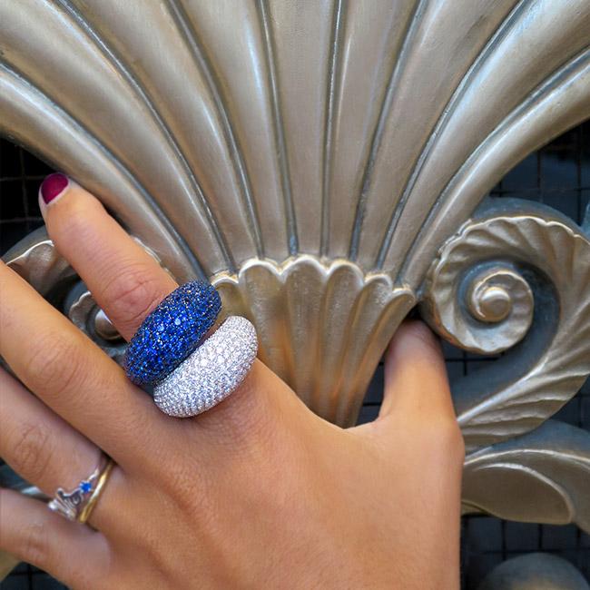 cellini White Diamond Pavé Dome Ring