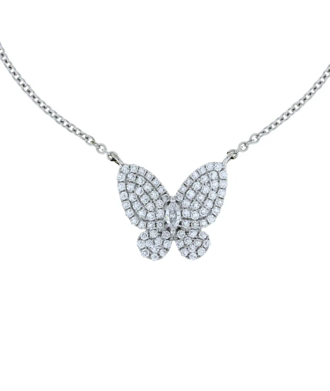 cellini White Gold Butterfly Pendant