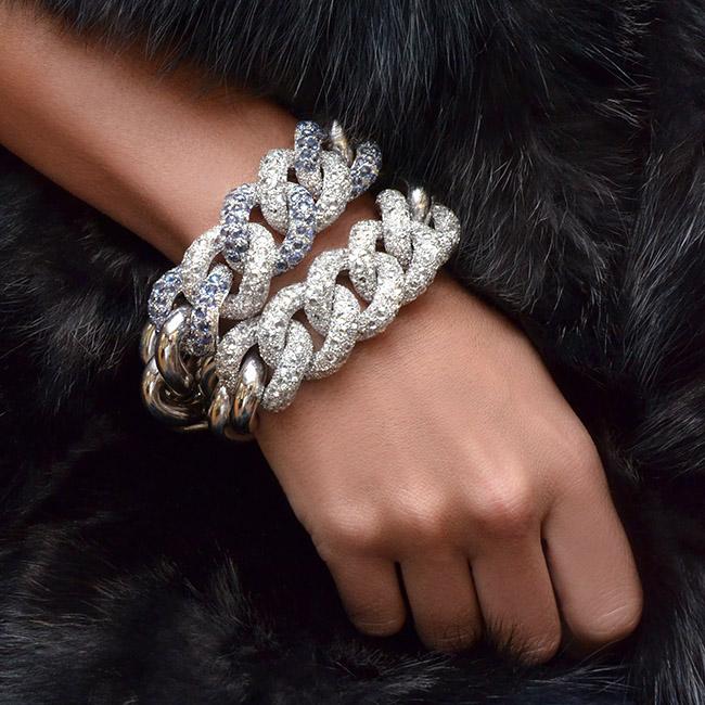 cellini White Gold Diamond Cable Link Bracelet