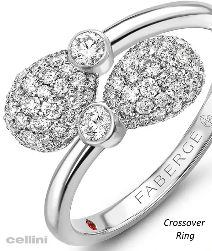 cellini White Gold Diamond Crossover Ring