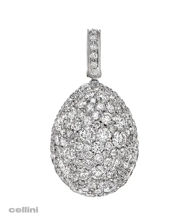 cellini White Gold Diamond Egg Charm