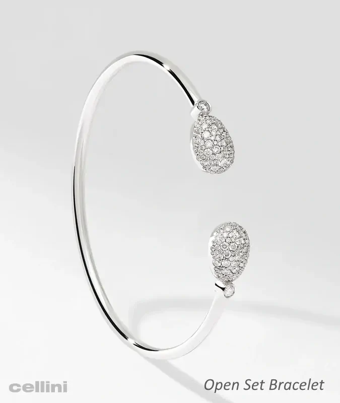 Cellini White Gold Diamond Open Bracelet
