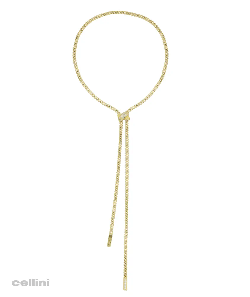 cellini Yellow Gold And Diamond Bolo Necklace