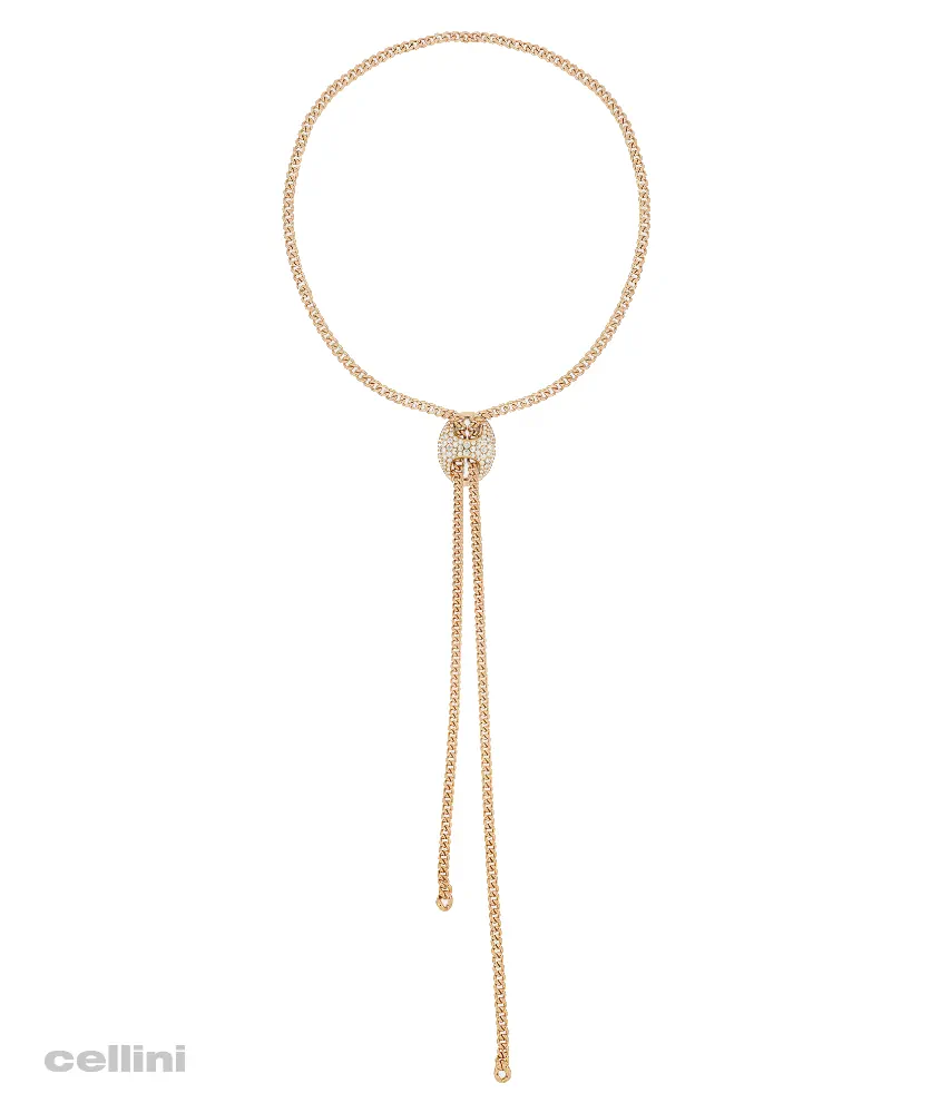 cellini Yellow Gold And Diamond Long Bolo Necklace