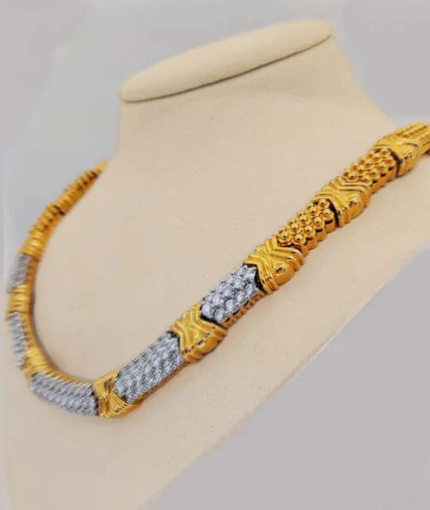 Cellini Yellow Gold And Platinum Diamond Necklace