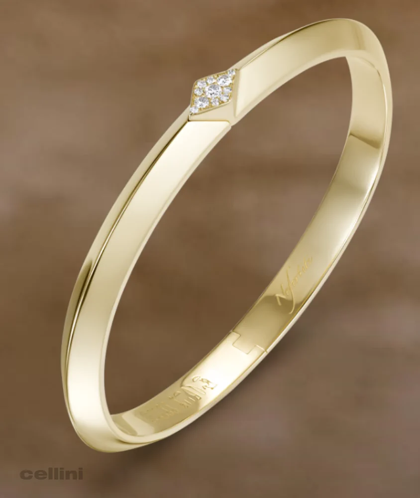 cellini Yellow Gold Awaken Single Diamond Bangle