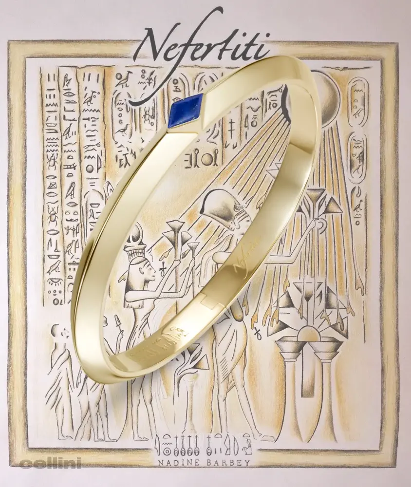 Cellini Yellow Gold Awaken Single Lapis Bangle