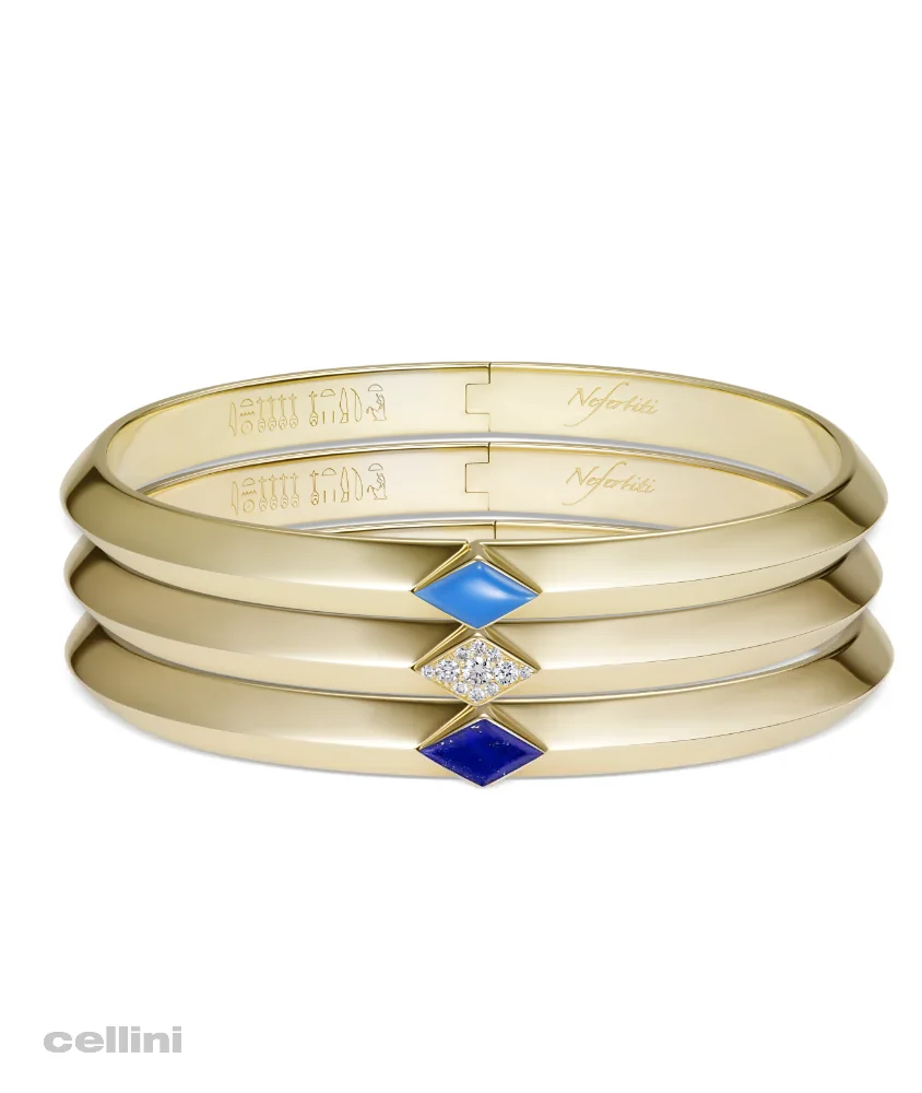 Cellini Yellow Gold Awaken Single Lapis Bangle
